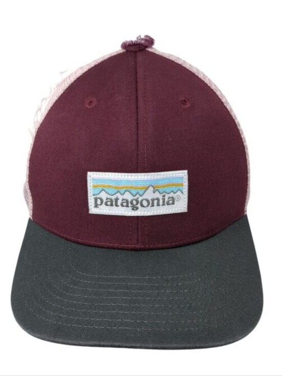 Patagonia Accessories - Patagonia Burgundy Trucker Hat Cap Snapback One Size Unisex Embroidered Logo
